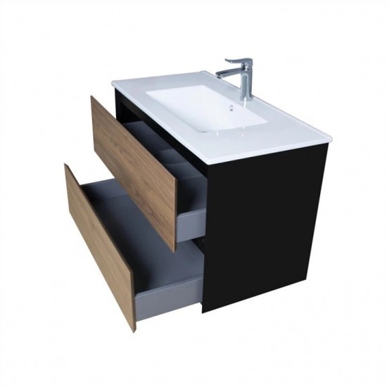 900mm Plywood Wall Hung Vanity With Ceramic Basin 